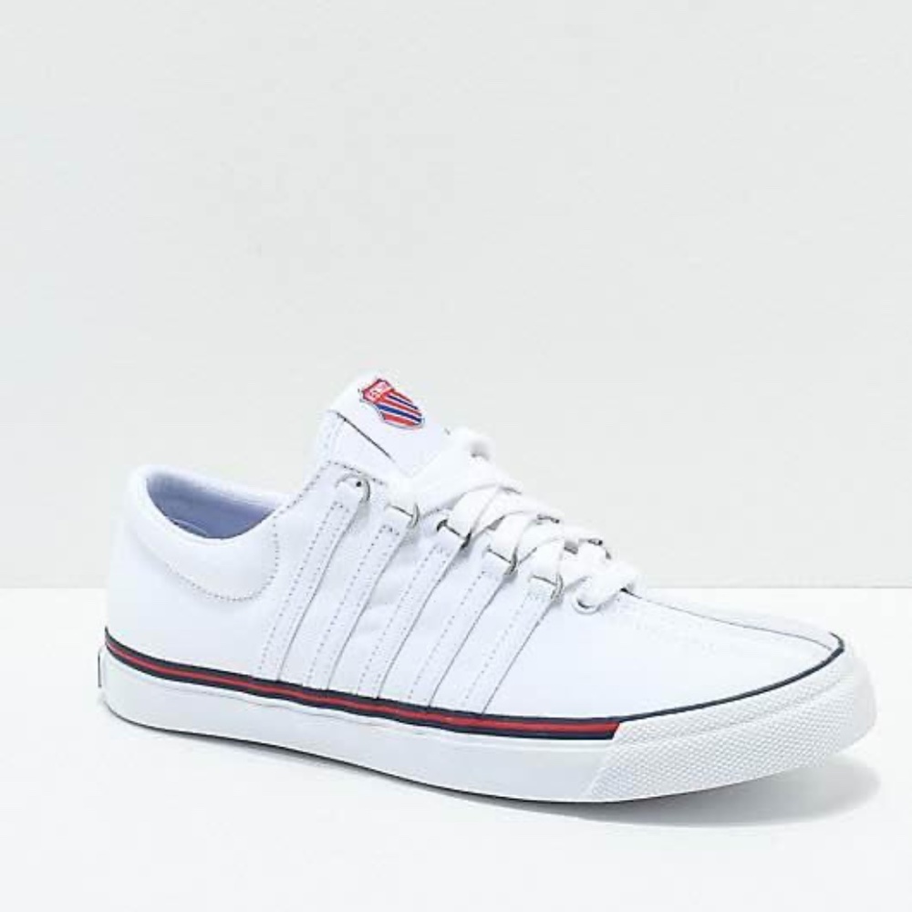 BRAND NEW women k-swiss kswiss white canvas shoes size US 6.5 7.5 8 8.5 9